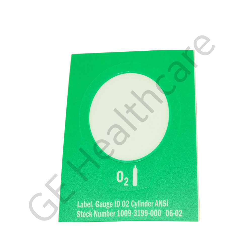 Label Gauge ID Green/White Oxygen Cylinder ANSI Label Gauge ID Green/White Oxygen Cylinder ANSI