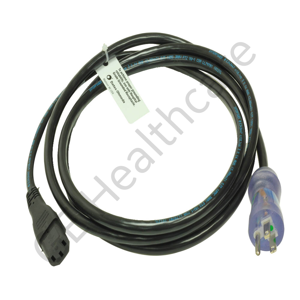 Power Cord 15A NEMA 5-15 with IEC 60320 STR CONN Assembly