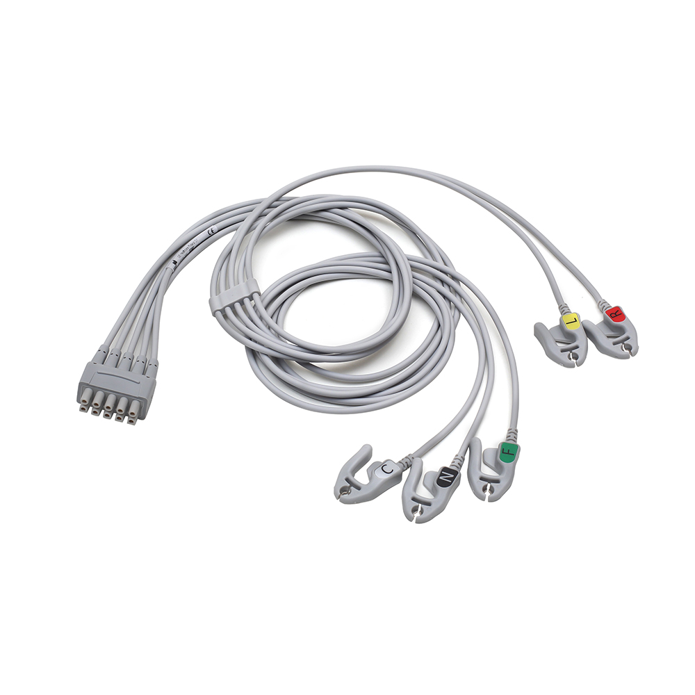 ECG 5-lead Leadwire Set, Grouped, Grabber, IEC, mix 74cm 1,3m (1/box)
